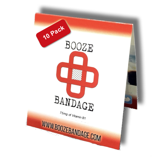 B1 Hangover Patch 10-Pack Red  Booze Bandage Hangover Prevention